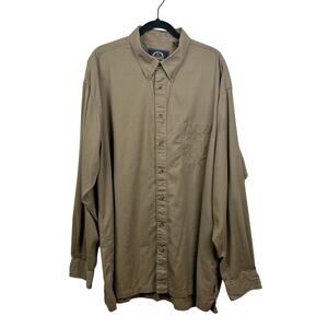 BD Baggies 2XLT Long Sleeve Button-Up Shirt Tan Cotton Tencel Blend
